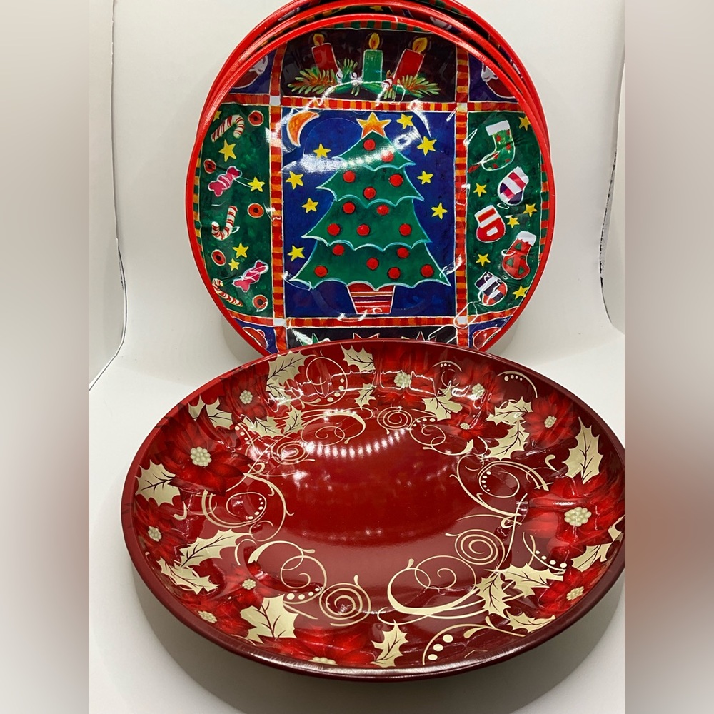 4 Christmas Tins For Baked Goods Holiday Theme - Picture 2 of 4
